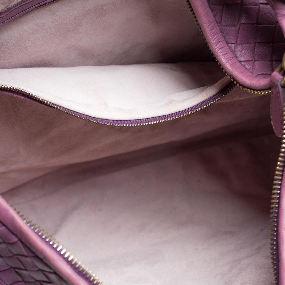 Bottega Veneta Purple Intrecciato Leather Flower Hobo 2