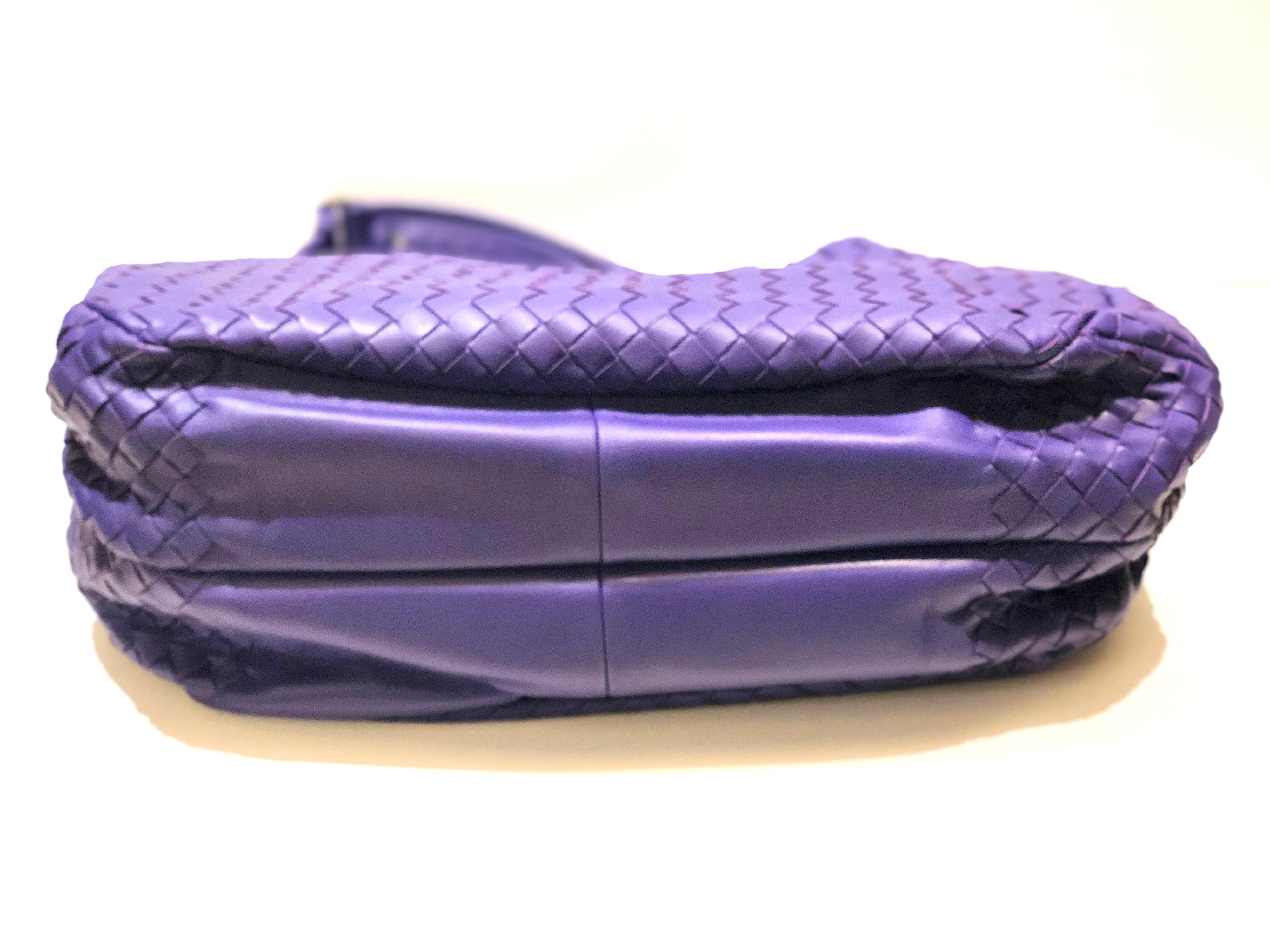 Women's Bottega Veneta Purple Intrecciato Leather Hobo Bag