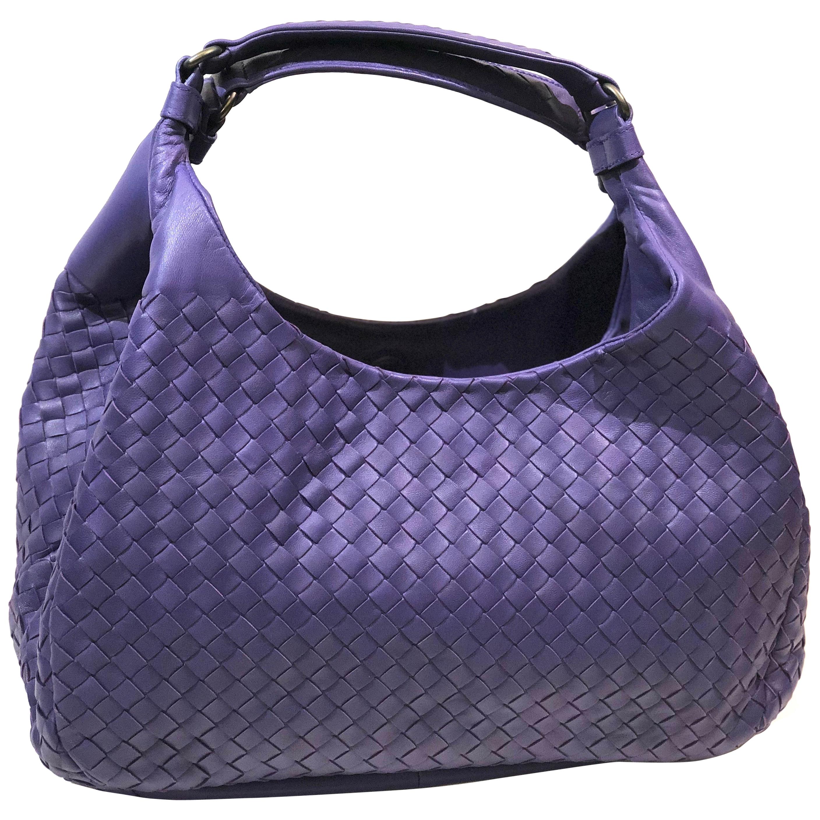 Bottega Veneta Purple Intrecciato Leather Hobo Bag