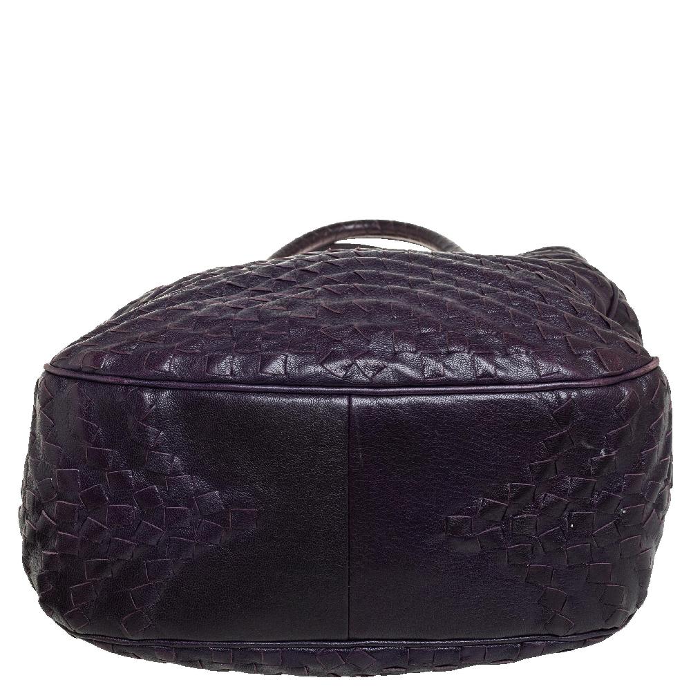 Women's Bottega Veneta Purple Intrecciato Leather Large Maggiore Tote