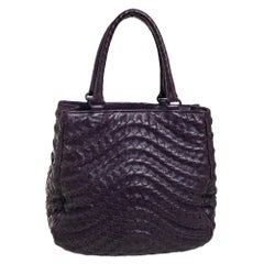 Bottega Veneta Purple Intrecciato Leather Large Maggiore Tote