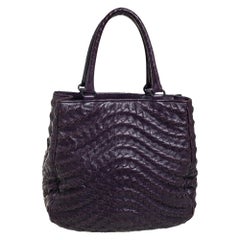 Bottega Veneta Purple Intrecciato Leather Large Maggiore Tote
