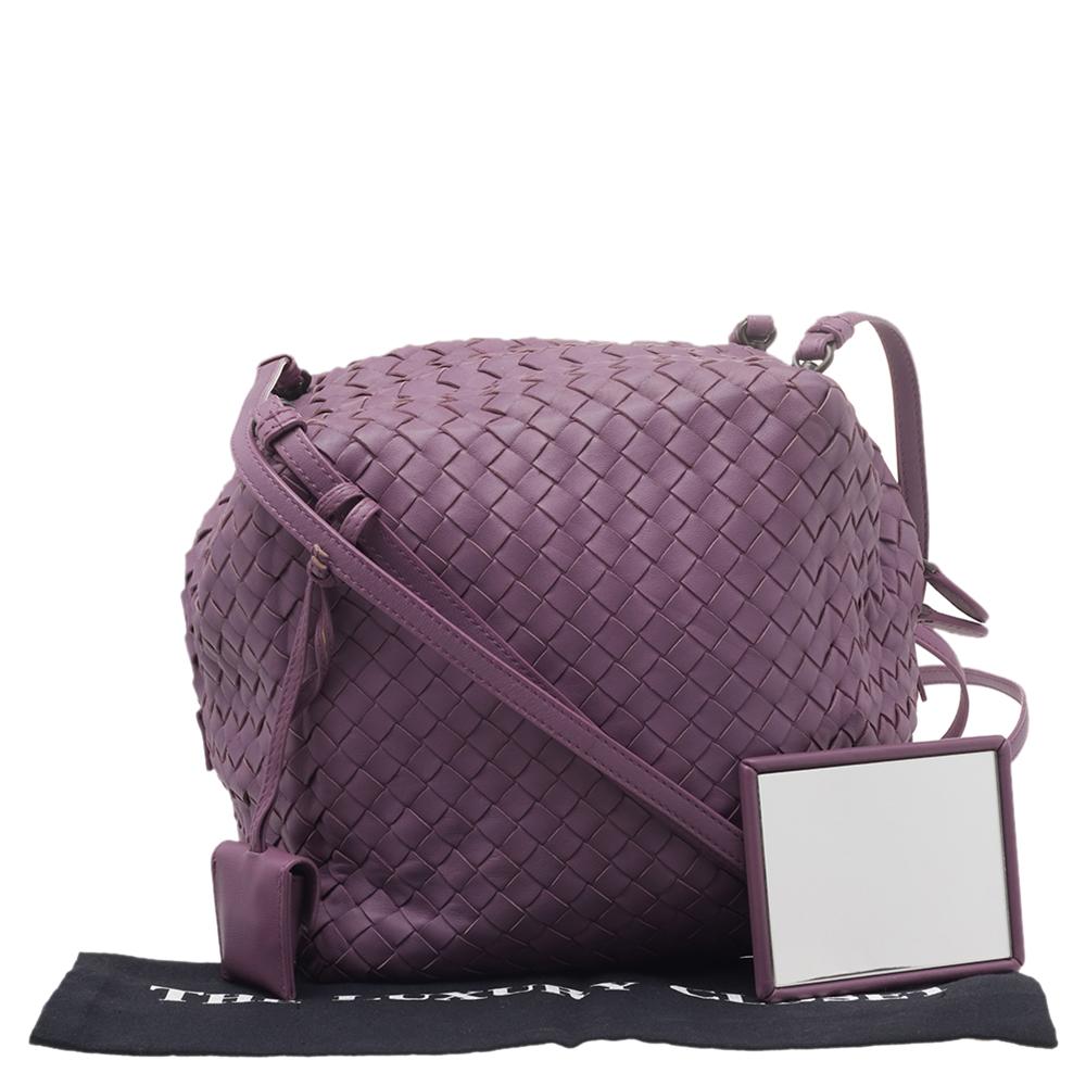 Bottega Veneta Purple Intrecciato Leather Long Strap Crossbody Bag 5