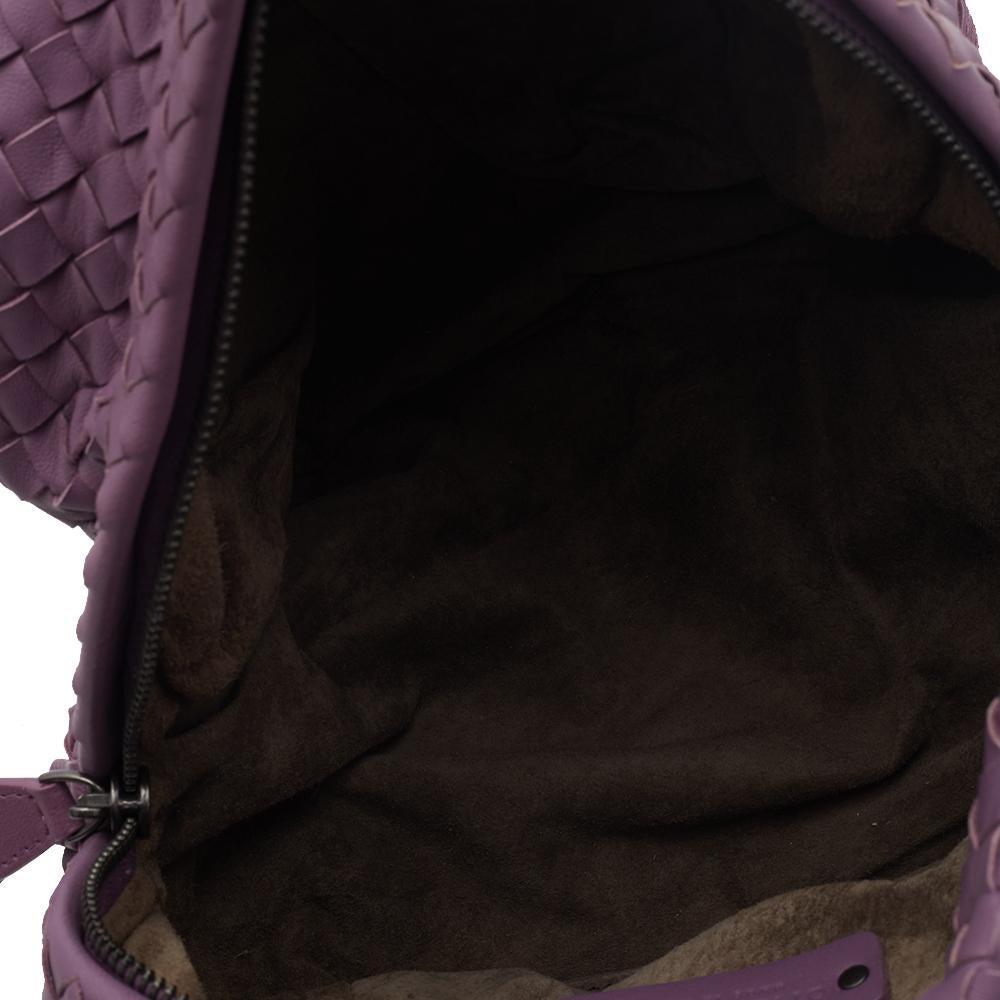 Bottega Veneta Purple Intrecciato Leather Long Strap Crossbody Bag 4