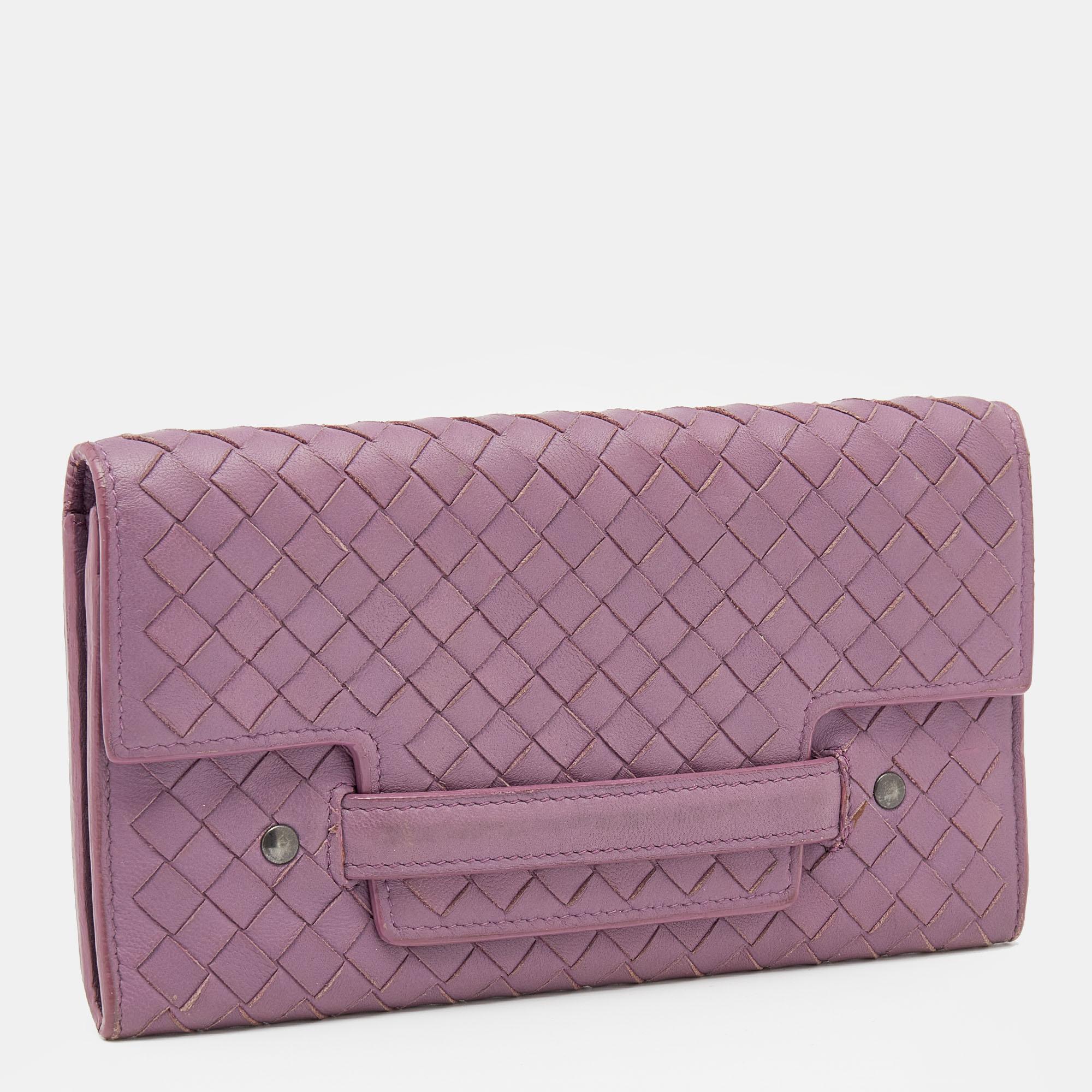 purple long wallet