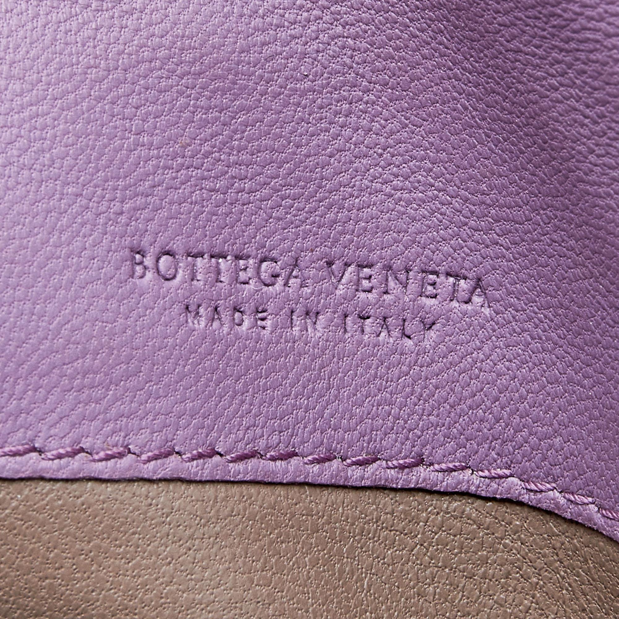 Gray Bottega Veneta Purple Intrecciato Leather Long Wallet