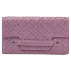 Bottega Veneta Purple Intrecciato Leather Long Wallet
