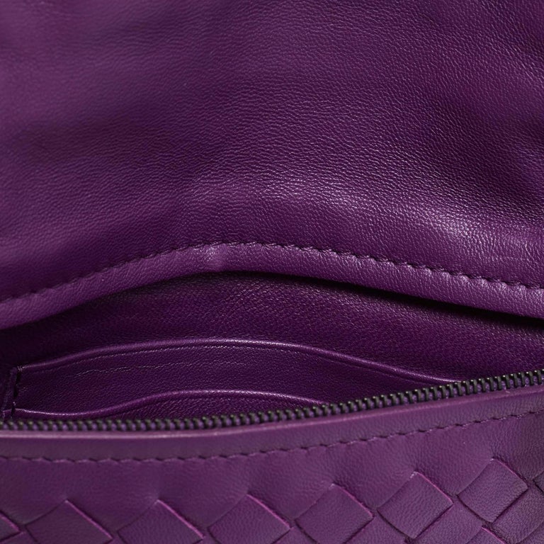 Bottega Purple Intrecciato Leather Mini Crossbody Bag at 1stDibs