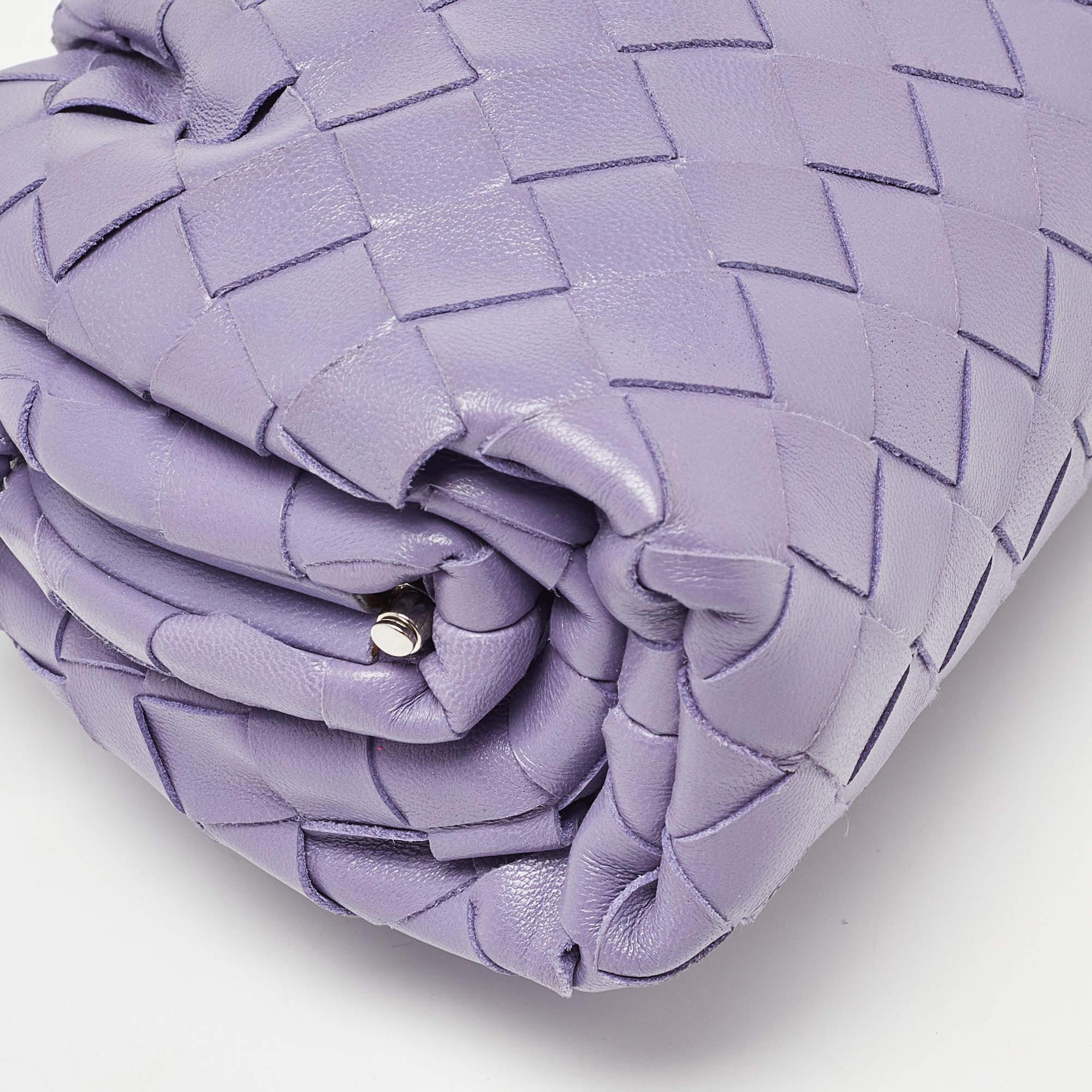 Bottega Veneta Purple Intrecciato Leather Mini The Pouch Bag 6