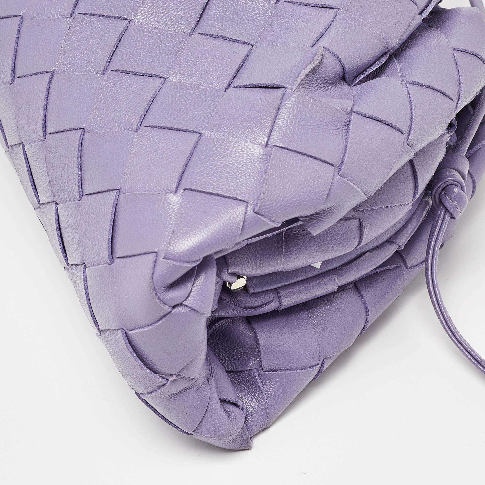 Bottega Veneta Purple Intrecciato Leather Mini The Pouch Bag 7