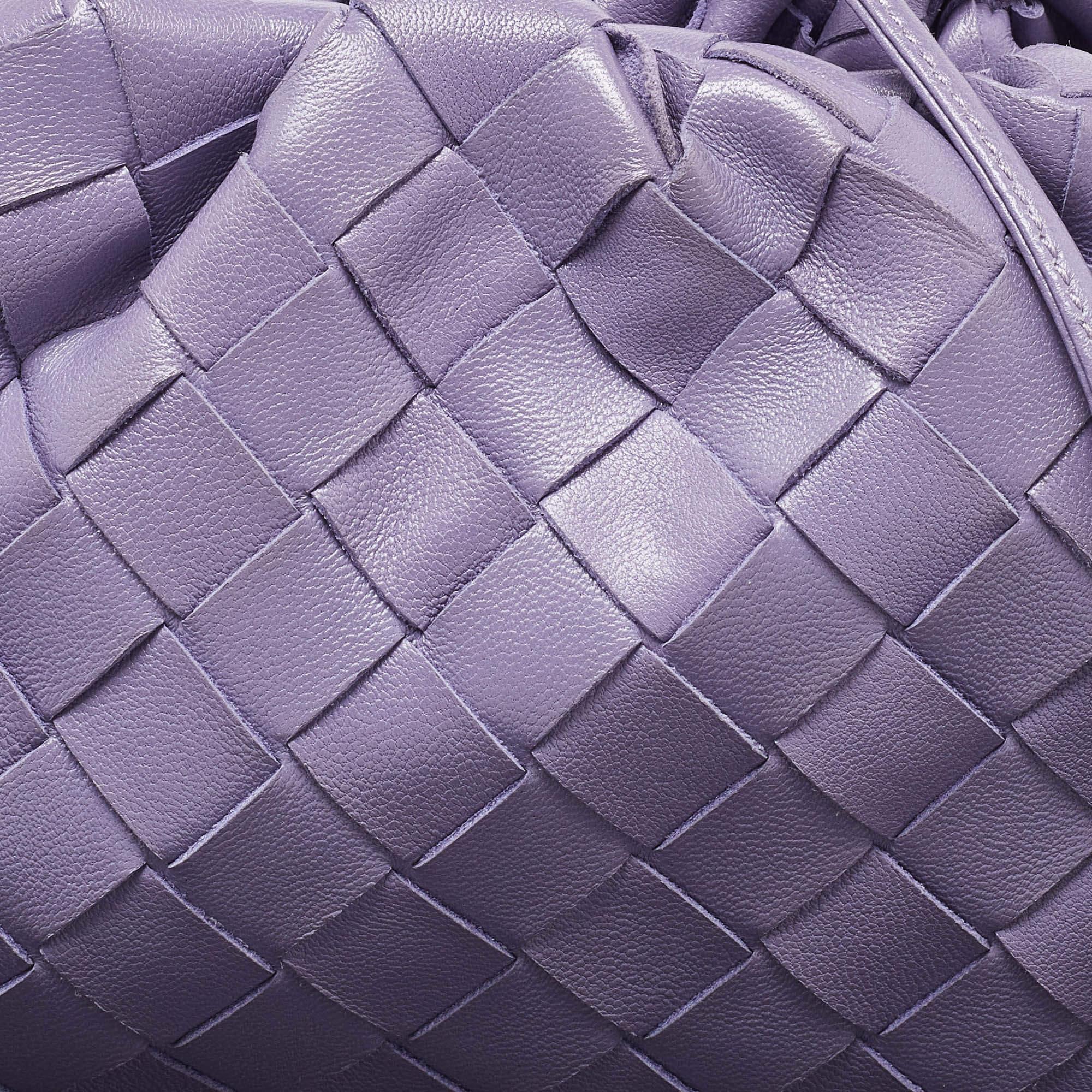 Bottega Veneta Purple Intrecciato Leather Mini The Pouch Bag 3