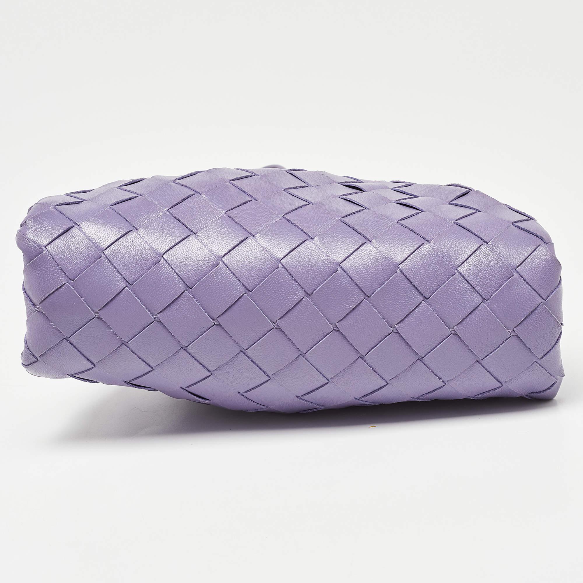 Bottega Veneta Purple Intrecciato Leather Mini The Pouch Bag 5