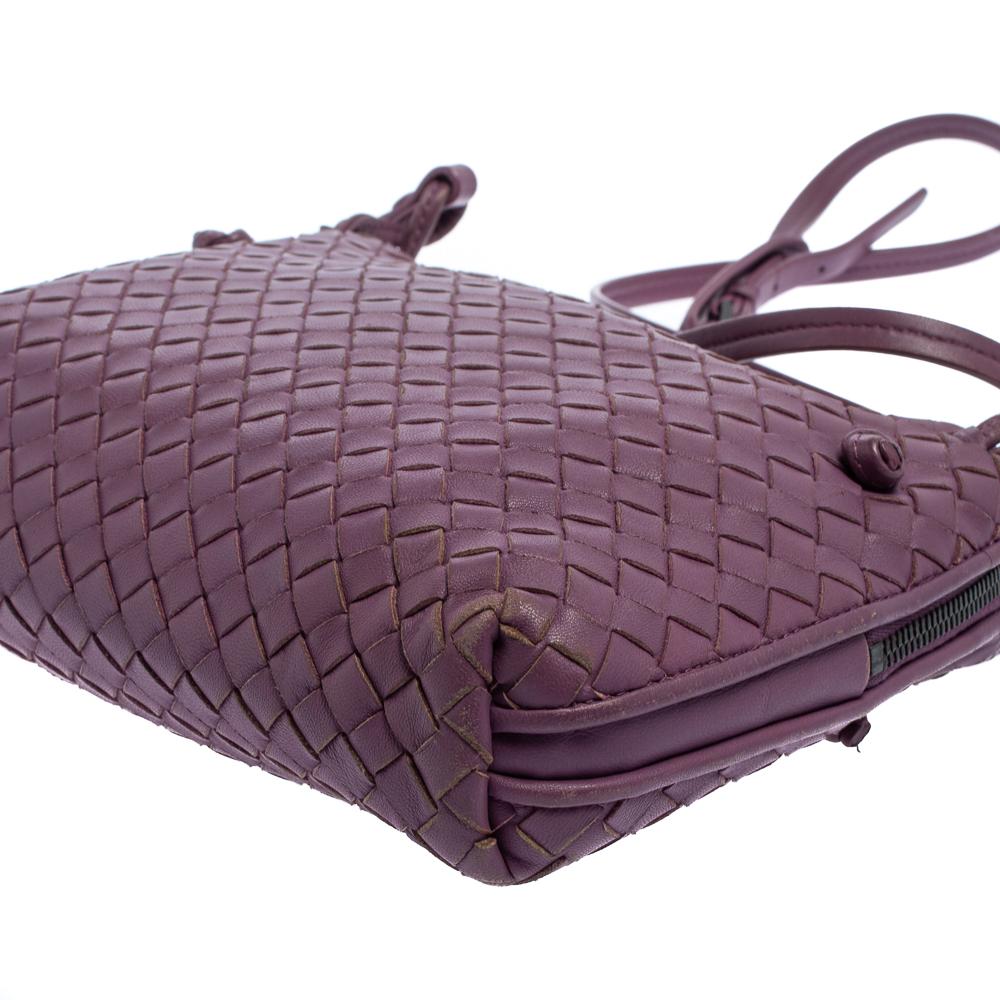 Bottega Veneta Purple Intrecciato Leather Nodini Crossbody Bag 6