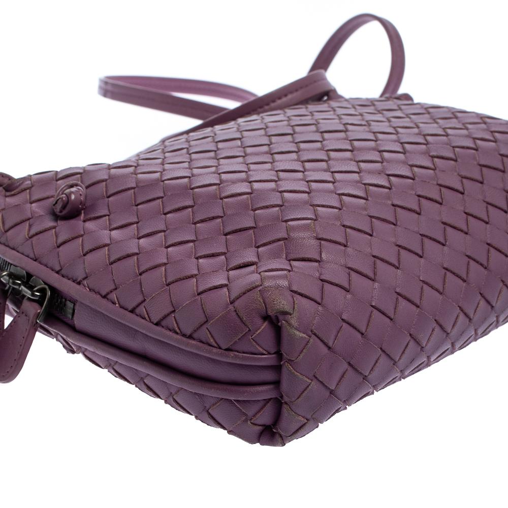 Bottega Veneta Purple Intrecciato Leather Nodini Crossbody Bag 3