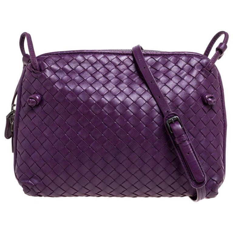 Bottega Veneta Purple Intrecciato Leather Nodini Crossbody Bag at 1stDibs