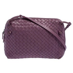 Bottega Veneta Lila Intrecciato Leder Nodini Crossbody Tasche