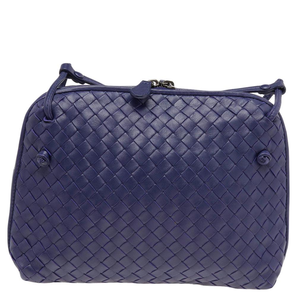 Bottega Veneta Purple Intrecciato Leather Nodini Shoulder Bag 6