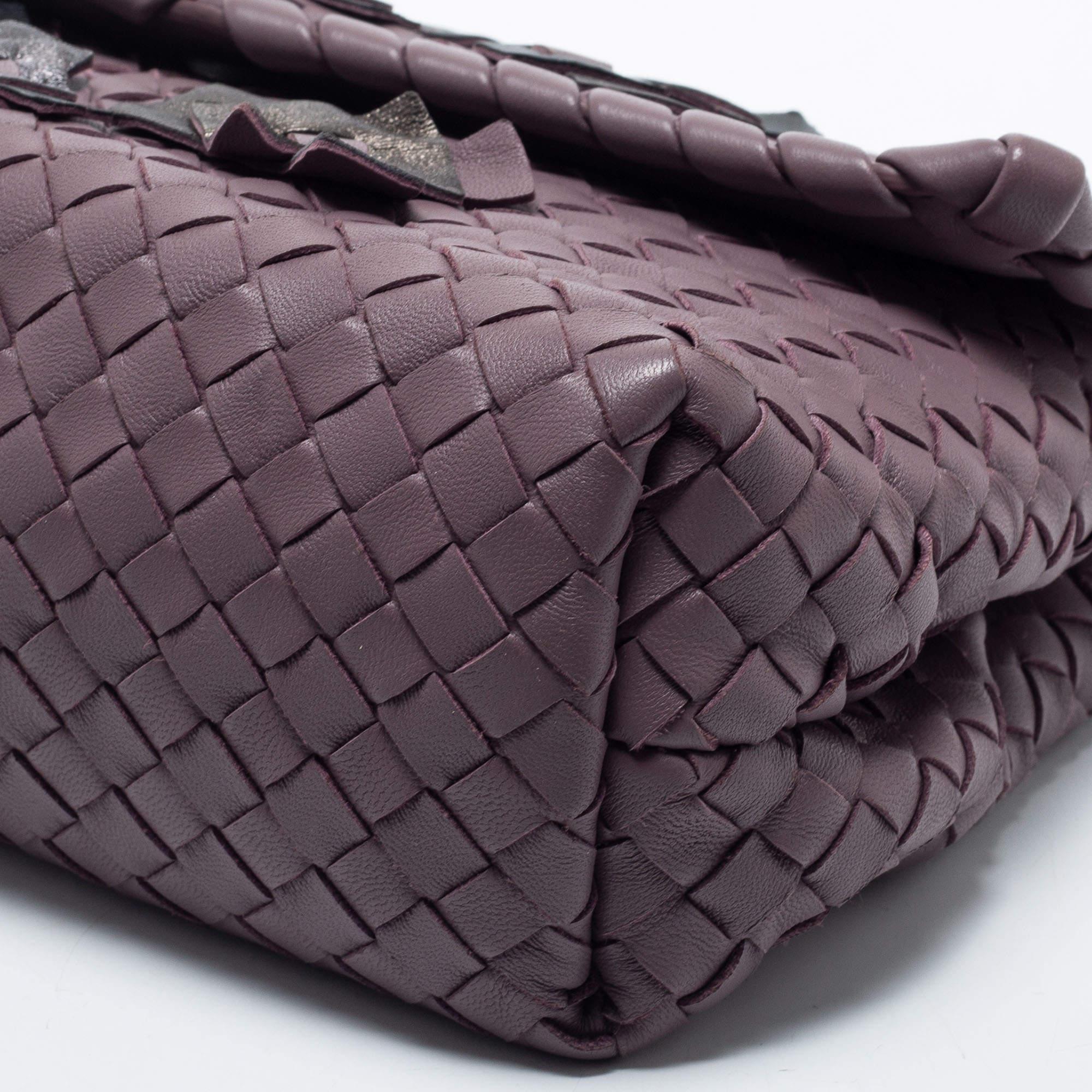 Bottega Veneta Purple Intrecciato Leather Olimpia Shoulder Bag 4