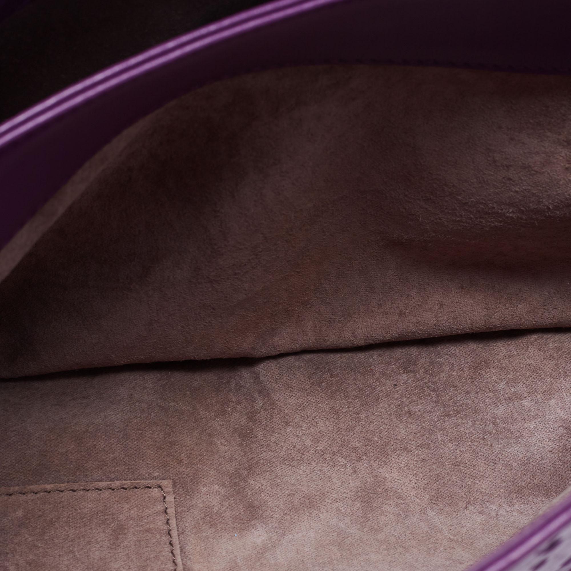 Bottega Veneta Purple Intrecciato Leather Olimpia Top Handle Bag 6