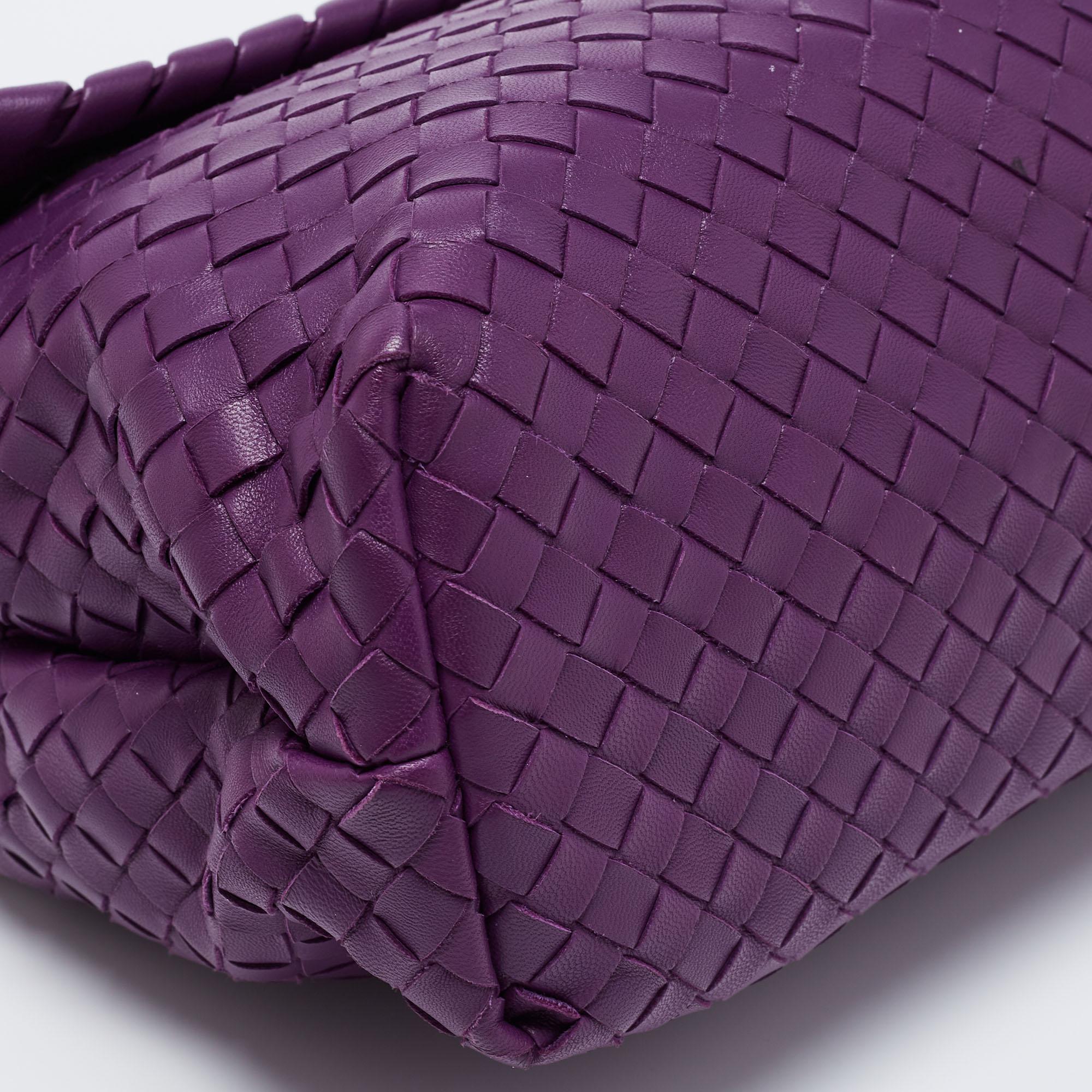Women's Bottega Veneta Purple Intrecciato Leather Olimpia Top Handle Bag