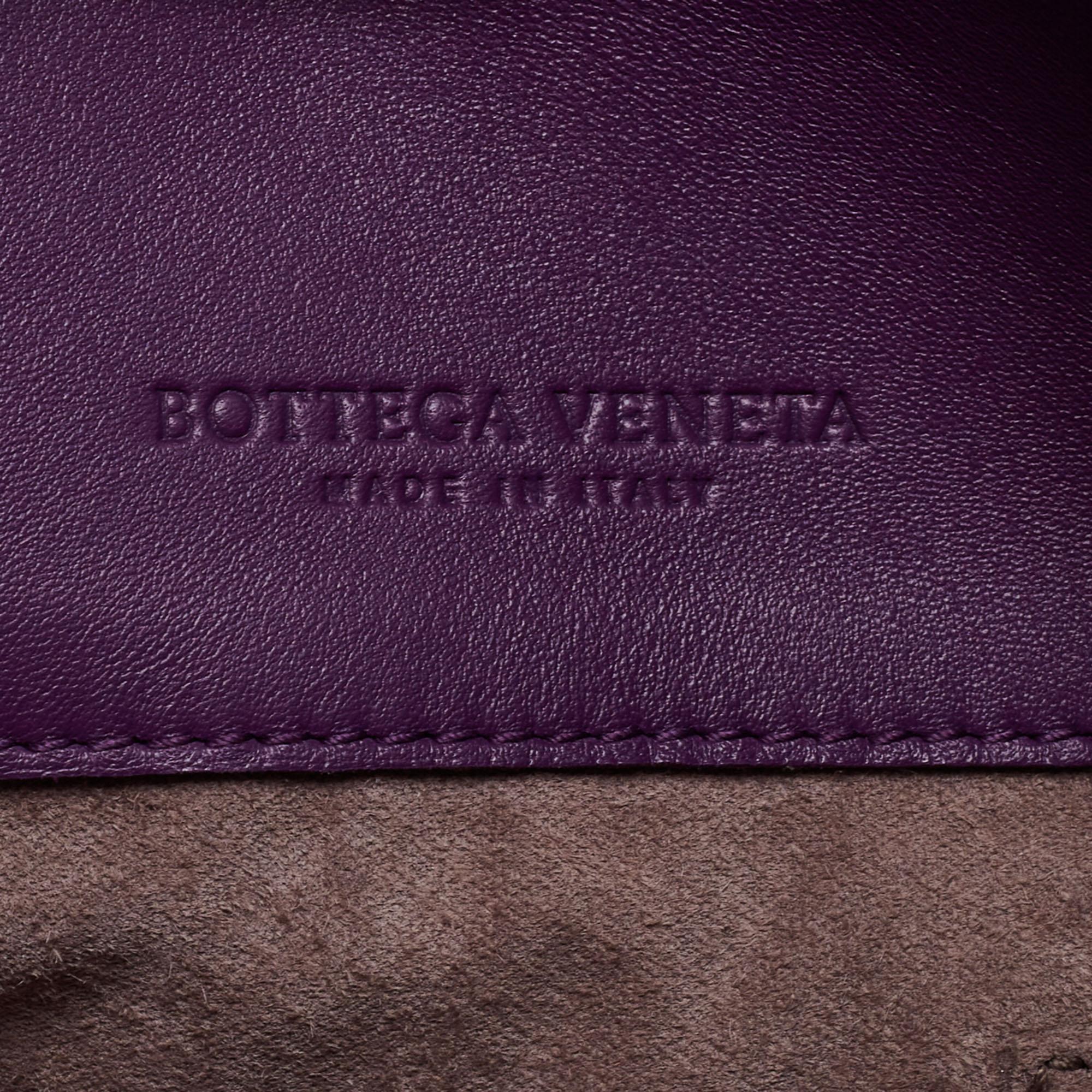 Bottega Veneta Purple Intrecciato Leather Olimpia Top Handle Bag 2