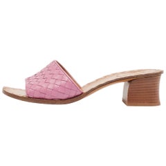 Bottega Veneta Purple Intrecciato Leather Ravello Sandals Size 40