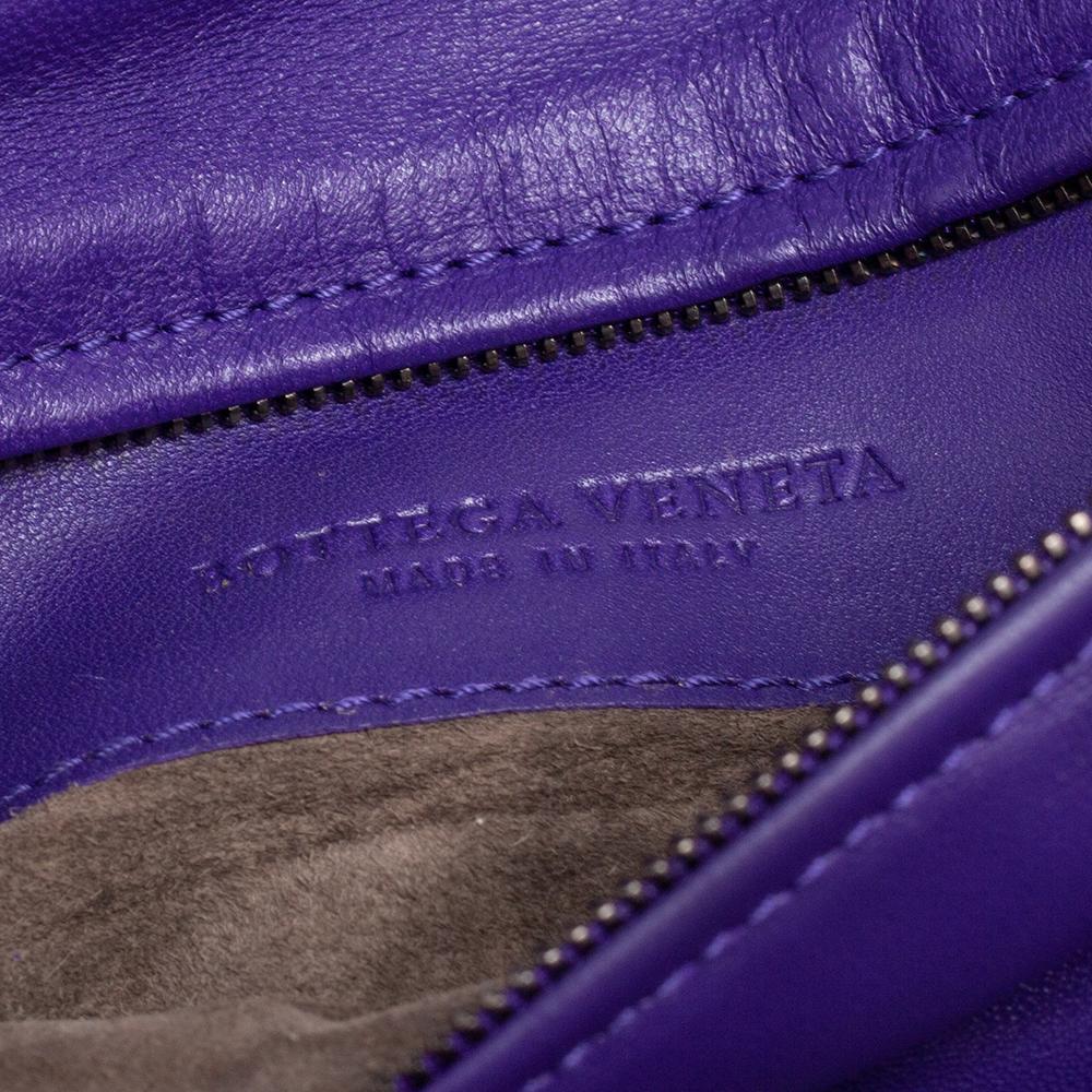 Bottega Veneta Purple Intrecciato Leather Turnlock Clutch 8