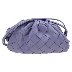 Bottega Veneta Purple Intrecciato Leather Wristlet Coin Purse