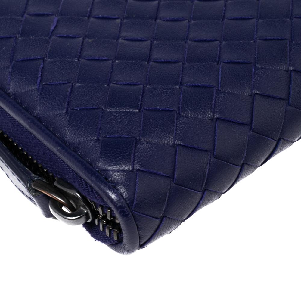 Bottega Veneta Purple Intrecciato Leather Zip Around Continental Wallet 2