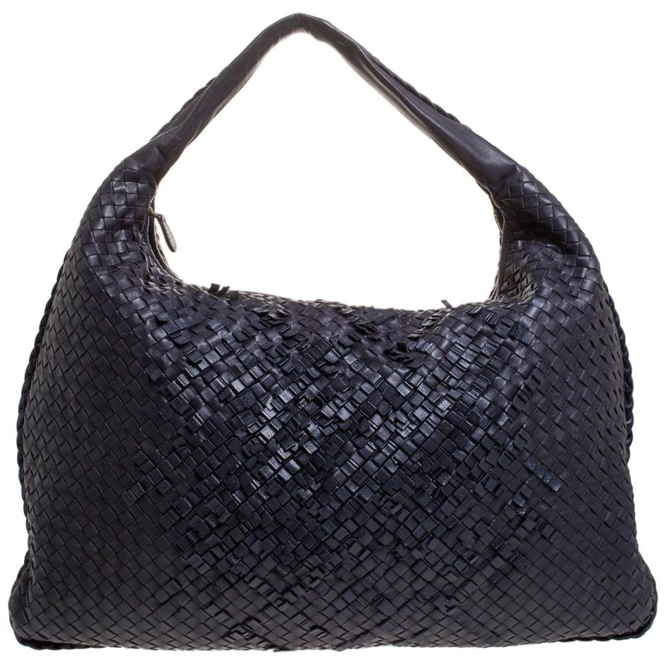 Bottega Veneta Purple Intrecciato Nappa Leather Large Veneta Hobo