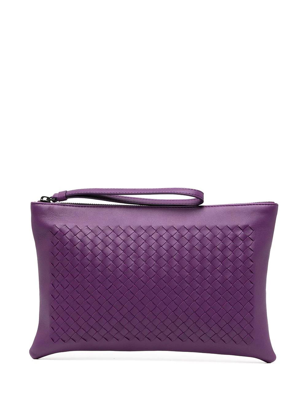 purple bottega pouch