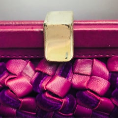 Bottega Veneta purple intrecciato shoulder handle bag