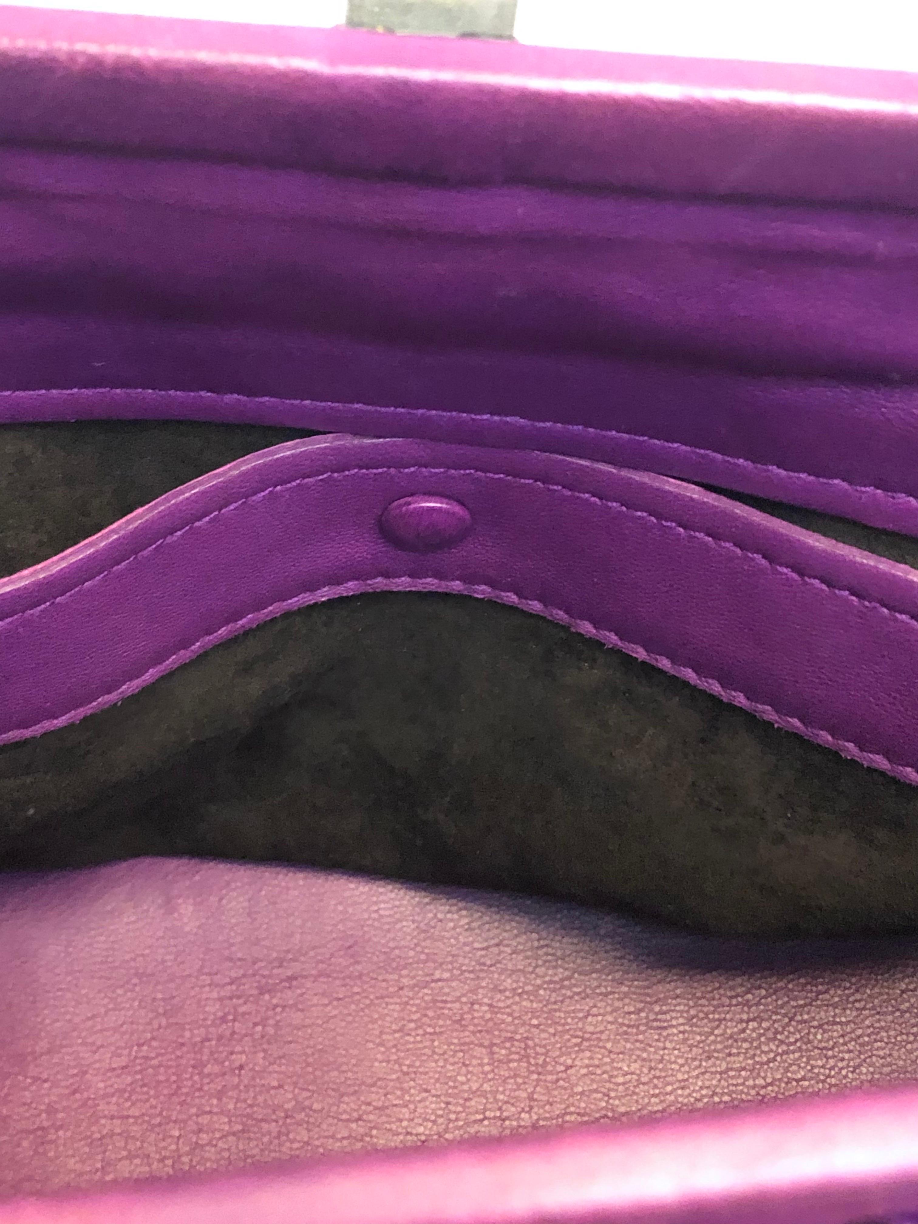 Bottega Veneta purple intrecciato shoulder handle bag For Sale 4