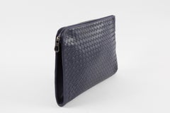 Bottega Veneta Purple Large Leather Intrecciato Clutch