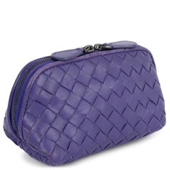 BOTTEGA VENETA cuir violet INTRECCIATO MINI Pochette Vanity Bag