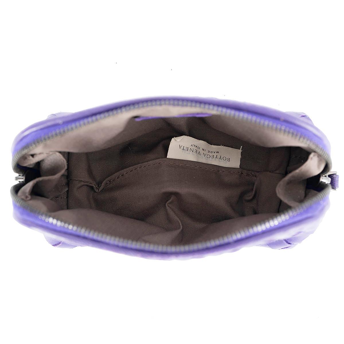 BOTTEGA VENETA purple leather INTRECCIATO MINI Pouch Vanity Bag For Sale 1