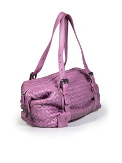 Bottega Veneta Purple Leather Intrecciato Montaigne Shoulder Bag