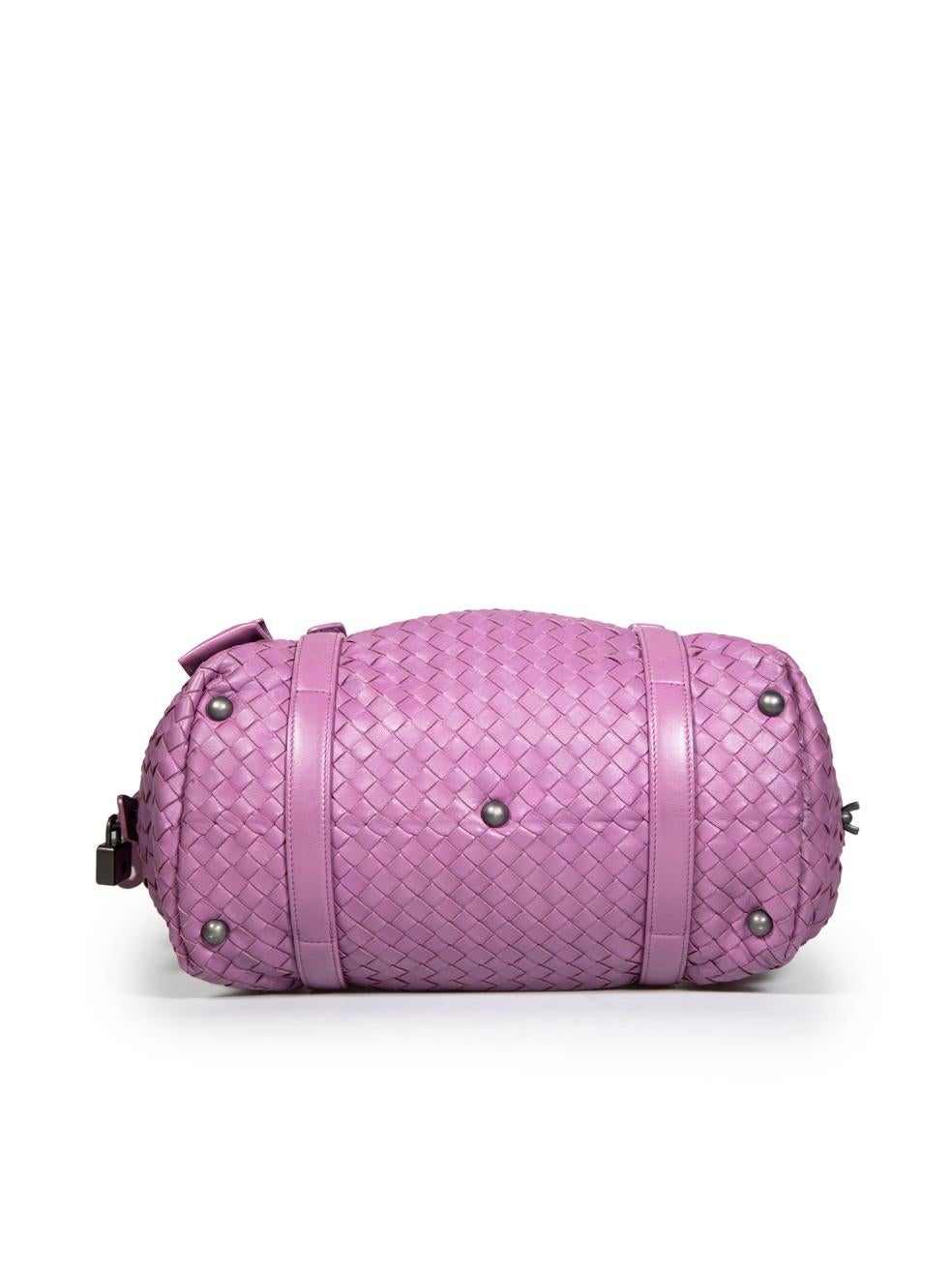 Women's Bottega Veneta Purple Leather Intrecciato Montaigne Shoulder Bag For Sale