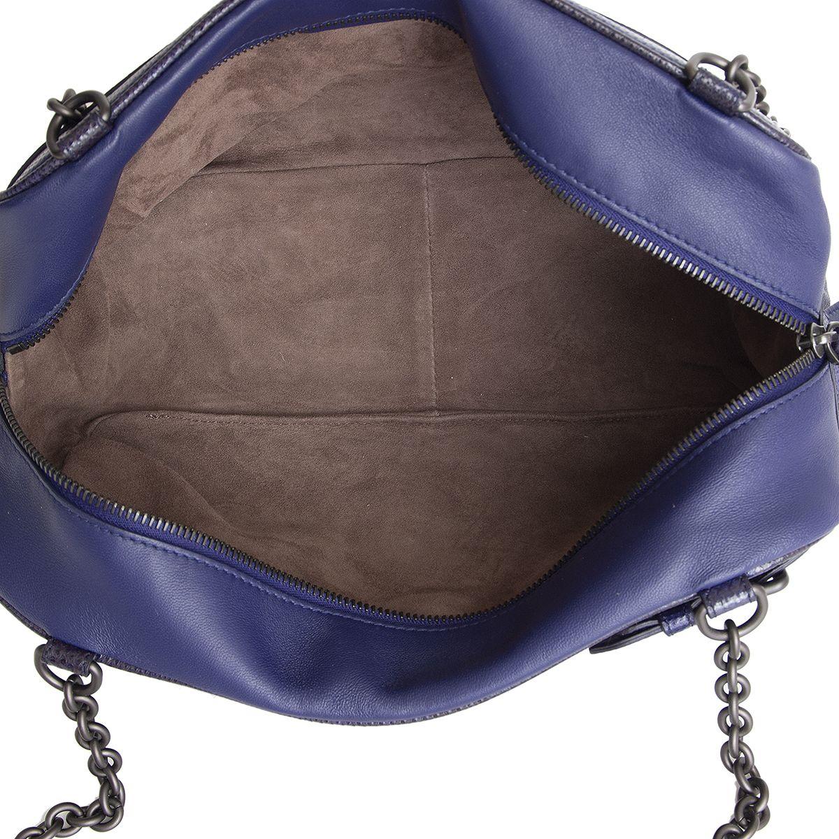 Women's BOTTEGA VENETA purple leather & Karung Intrecciato Chain Shoulder Bag
