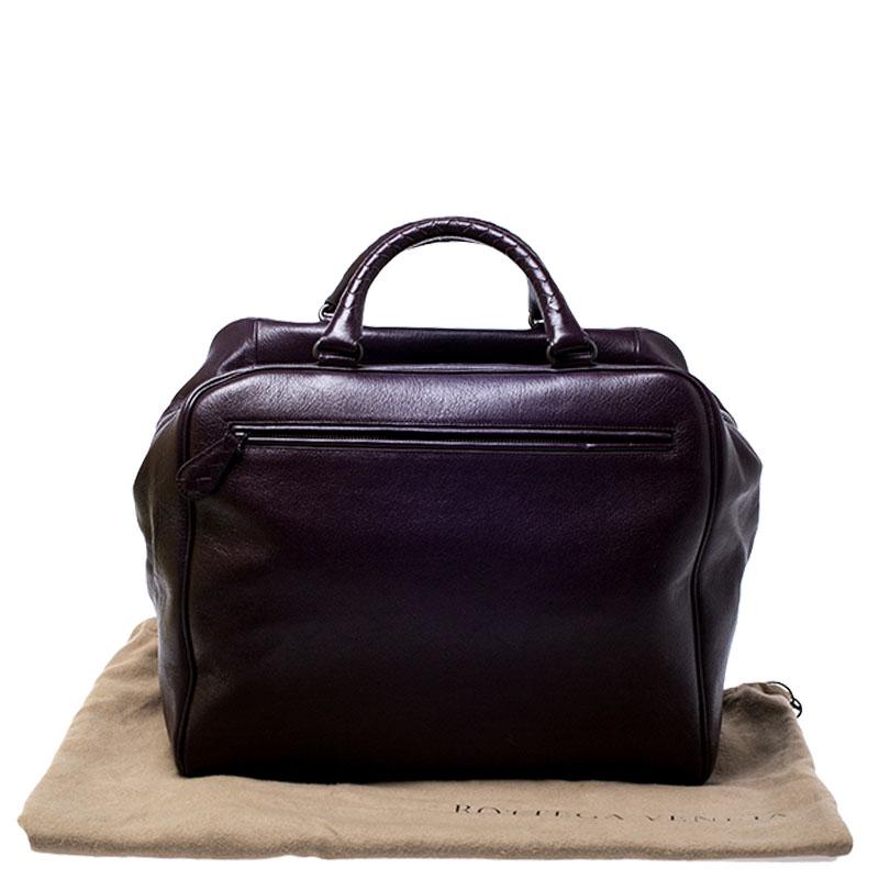 Bottega Veneta Purple Leather Madras Heritage Brera Duffle Bag 5