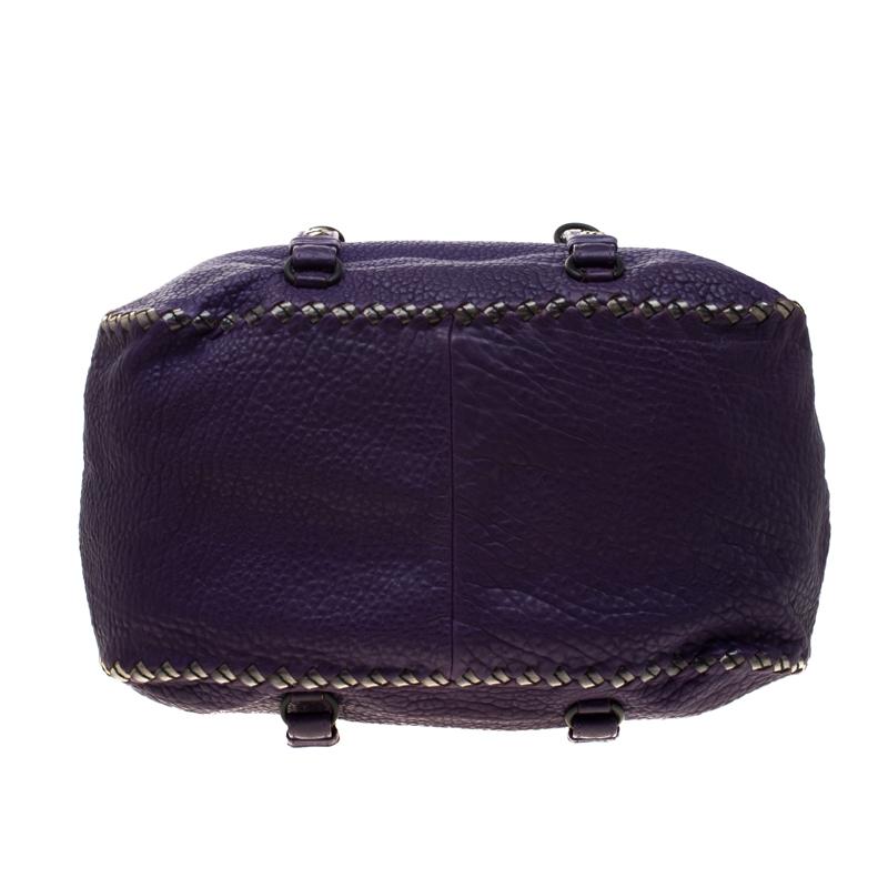 Bottega Veneta Purple Leather Satchel 1