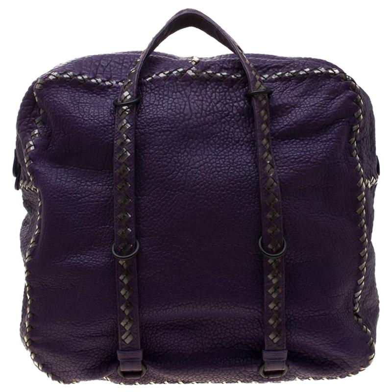 Bottega Veneta Purple Leather Satchel