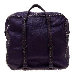 Bottega Veneta Purple Leather Satchel