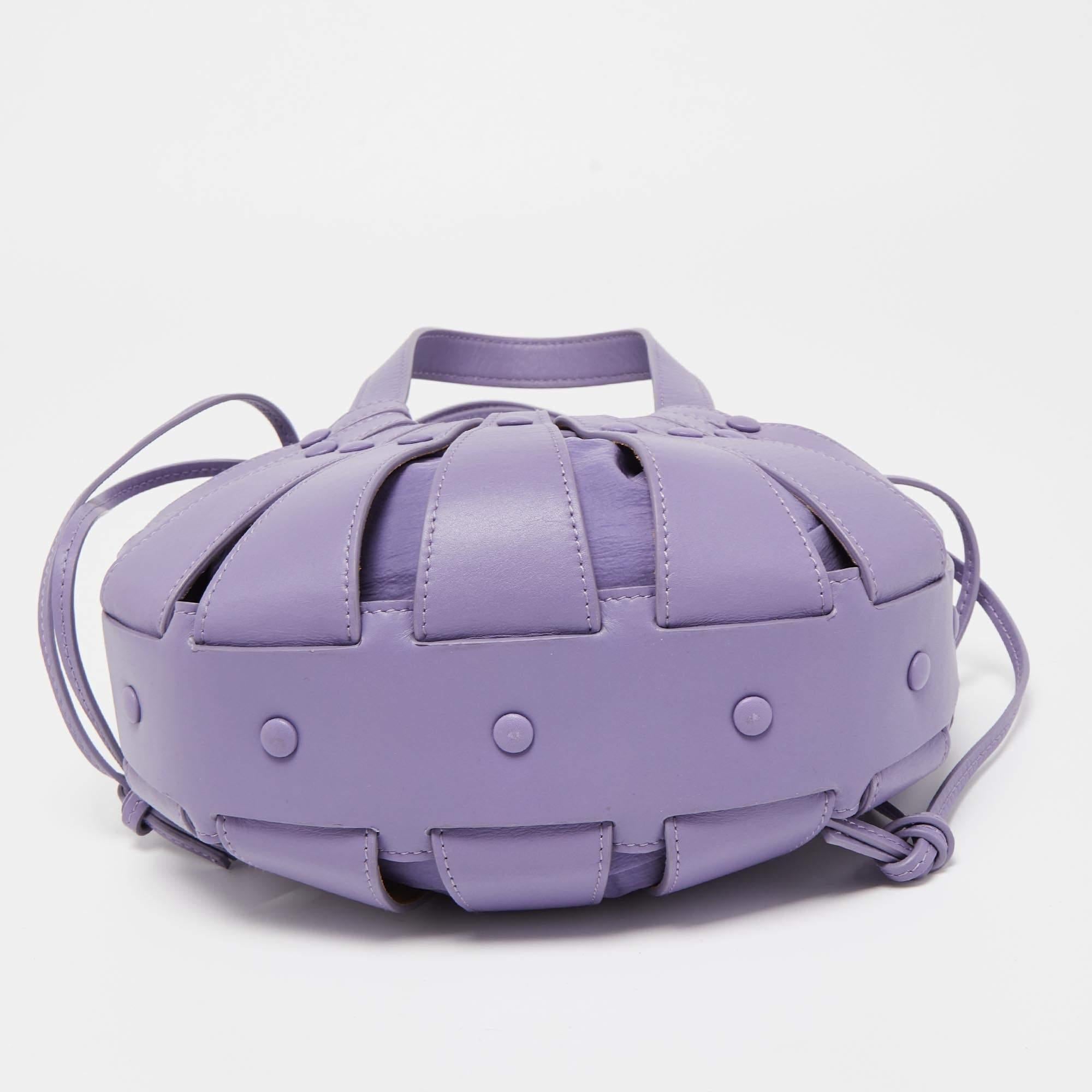 Women's Bottega Veneta Purple Leather Small Shell Bag