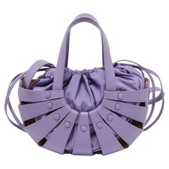 Bottega Veneta Purple Leather Small Shell Bag
