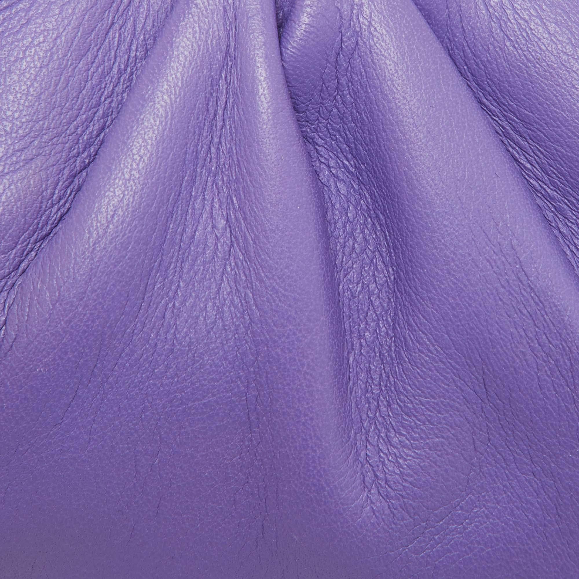 Bottega Veneta Purple Leather The Pouch Coin Purse For Sale 6