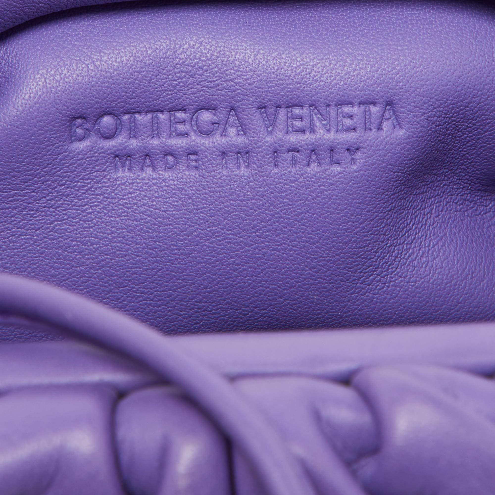 Bottega Veneta Purple Leather The Pouch Coin Purse For Sale 3