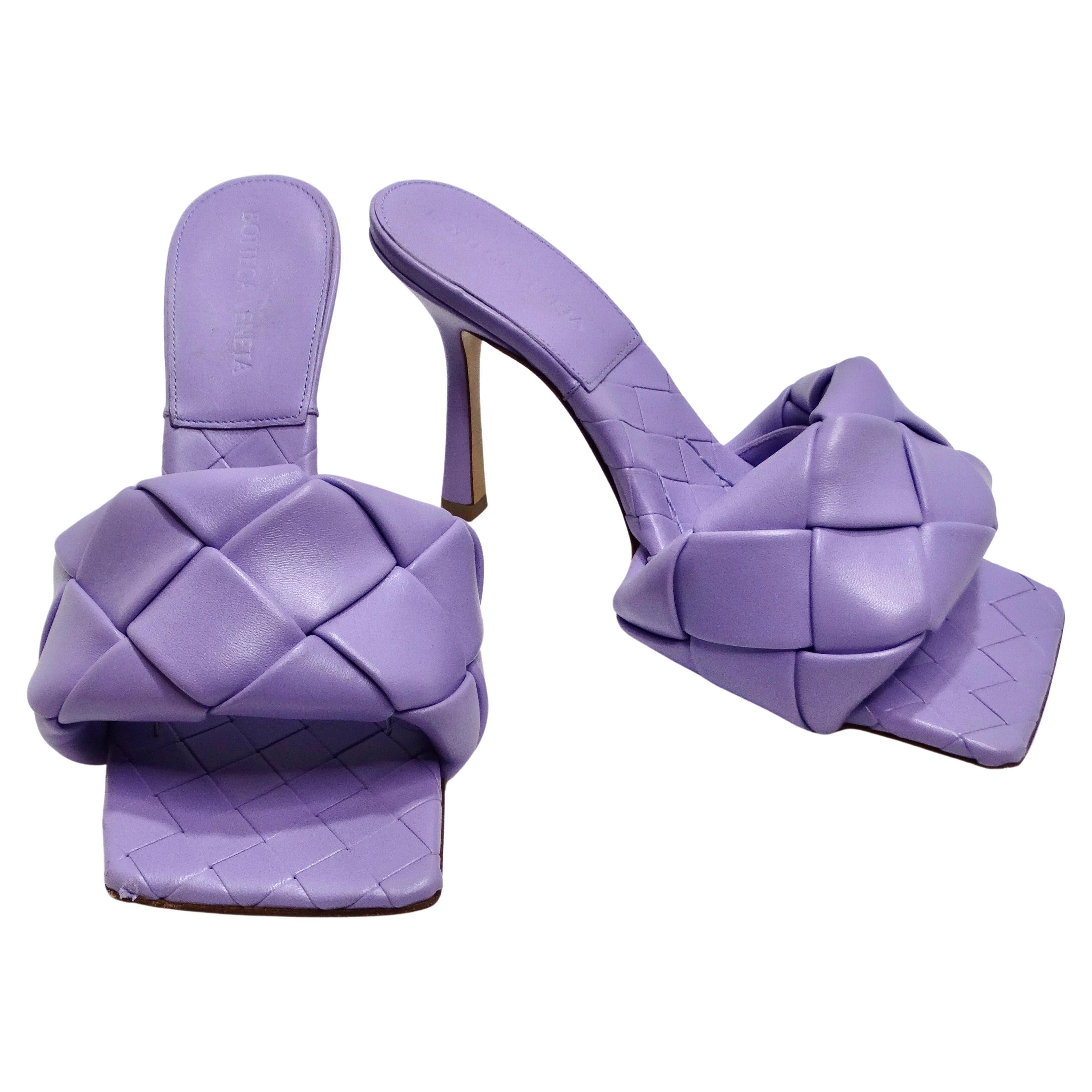 Bottega Veneta Purple Lido Sandals For Sale
