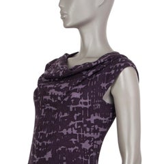 BOTTEGA VENETA purple & lilac wool SLEEVELESS SHEATH Dress 38 XS