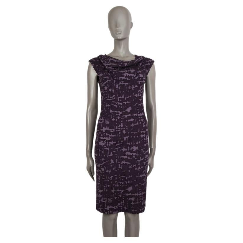BOTTEGA VENETA purple & lilac wool SLEEVELESS SHEATH Dress 38 XS For Sale